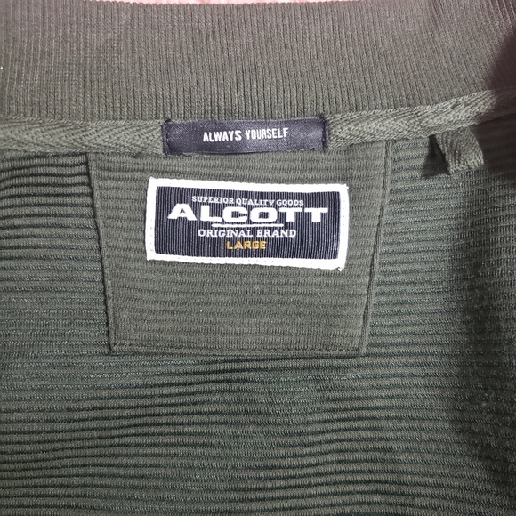 Alcott men zip up sweater military green size L - Picture 6 of 8